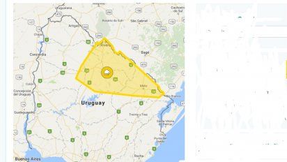 La zona delimitada donde existe alta probabilidad de tormentas fuertes aisladas.&nbsp;