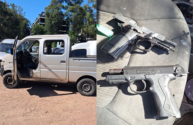 Policía detuvo a cuatro personas armadas tras persecución a una camioneta en Malvín Norte.