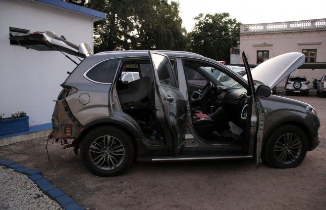 Foto: Policía Caminera. La camioneta Chery en la que viajaban tenía matrícula paraguaya.