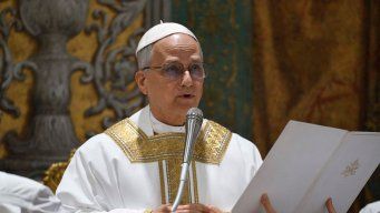 Papa León XIV en su primera misa. Foto: AFP.