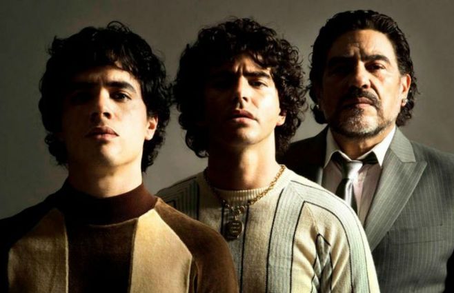 Maradona en tres tiempos distintos, representado por tres actores. La miniserie es muy esperada en Argentina.&nbsp;