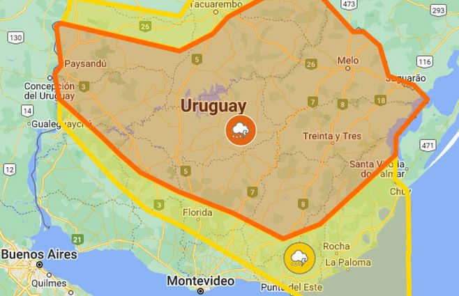 Otra Vez Alerta Naranja Y Amarilla De Inumet Por Tormentas Fuertes Y ...