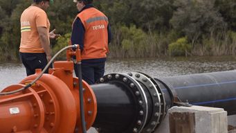 Foto: FocoUy. Obra de trasvase del río San José.