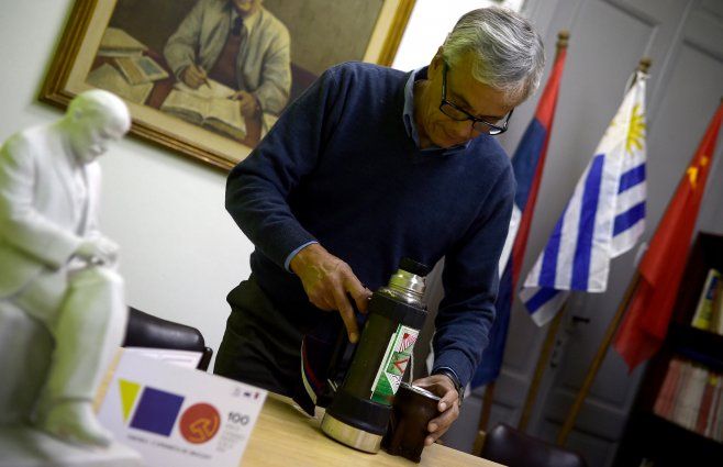 Foto: FocoUy. Juan Castillo, líder del Partido Comunista del Uruguay.