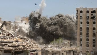 Explosión en Gaza, junio de 2025. Foto: AFP