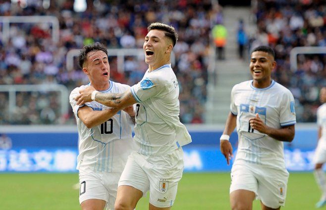 El gol de Uruguay de Anderson Duarte. Foto: AFP-
