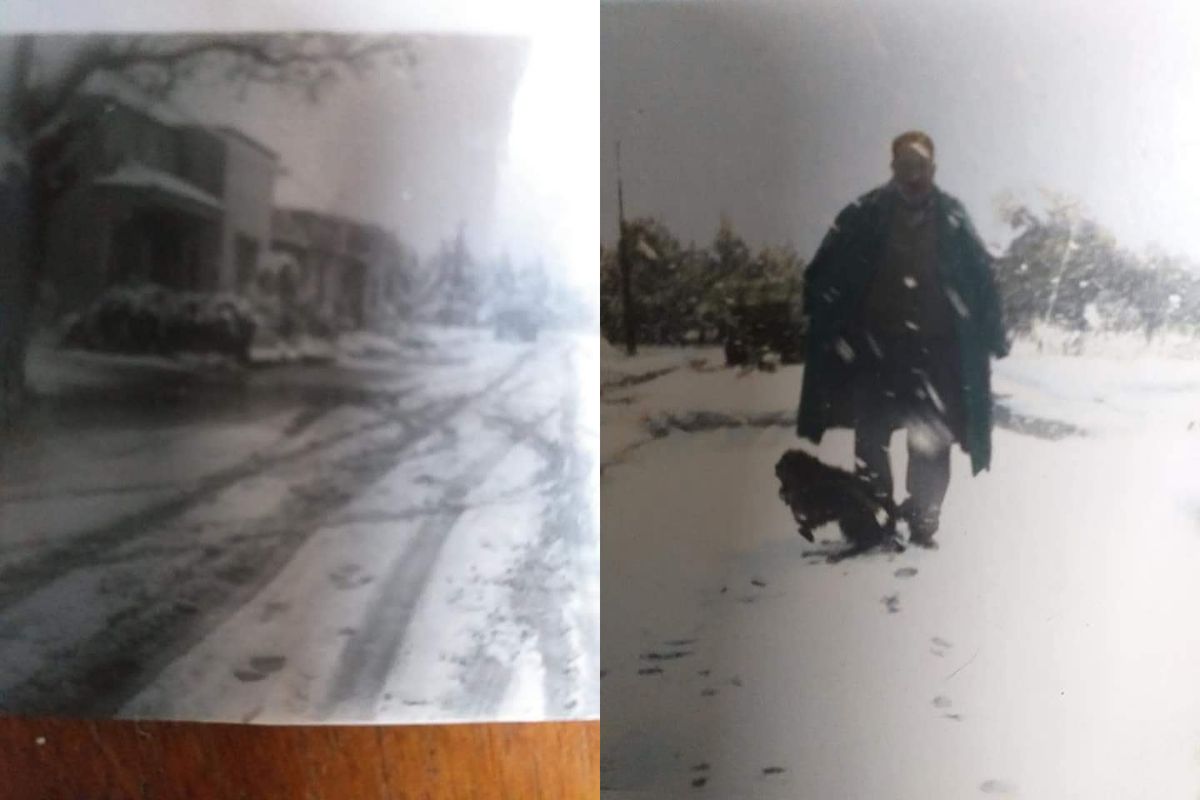Foto cedida a Subrayado. Nieve en Agraciada (Colonia-Soriano), el 16 julio 1962. Foto cedida a Subrayado. Nieve en Agraciada (Colonia-Soriano), el 16 julio 1962.