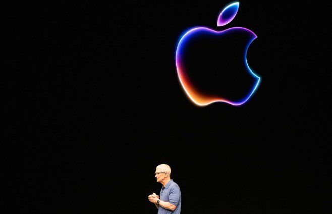 Foto: AFP. Tim Cook, CEO de Apple, durante la conferencia de este lunes.