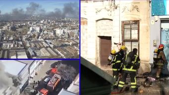 tareas de enfriamiento y analisis de la estructura por riesgo de derrumbe: bomberos continua las tareas en local incendiado