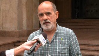 Favio Riverón, presidente de Fuecys; y Andrés Guichón, vocero del SUTS.