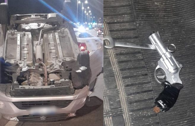 Fotos cedidas a Subrayado. La persecución finalizó en avenida Italia, a la altura de Punta Gorda, el viernes a la noche.