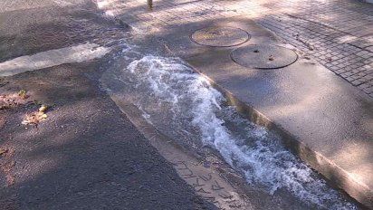 corte de agua en palermo, cordon y parque rodo por rotura de un cano