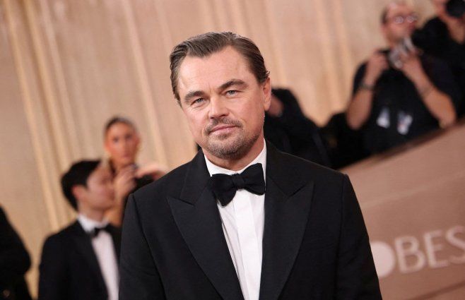 Leonardo DiCaprio en los Globos de Oro 2026, ganó su película pero no él como actor. Foto: AFP