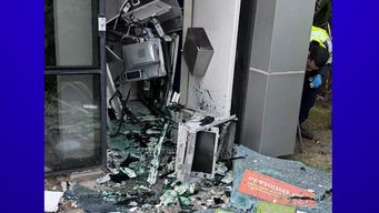 Cajero automático explotado en Carrasco.&nbsp;