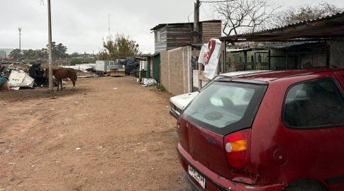 Foto: Subrayado. Escena del homicidio en Pérez Castellanos, Montevideo.