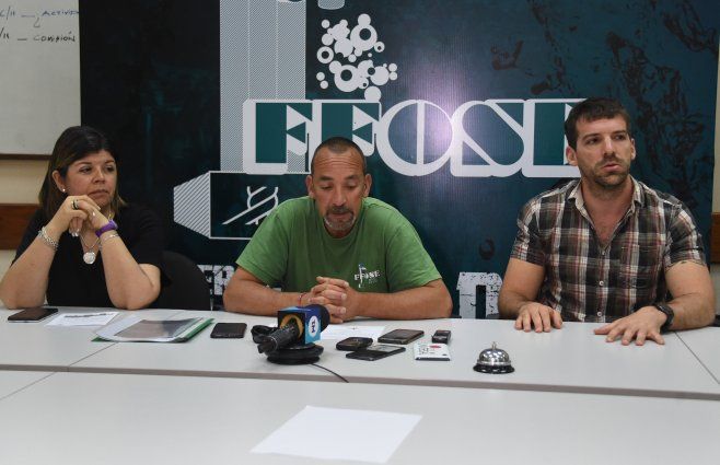 Foto: FocoUy. Archivo; conferencia de prensa del sindicato de OSE.