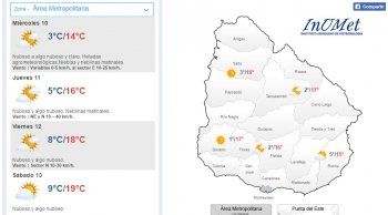 temperatura maxima para este miercoles 14° y en ascenso para proximos dias