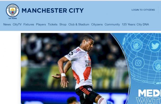 En el sitio web Manchester City nombra a De la cruz como la estrella uruguaya