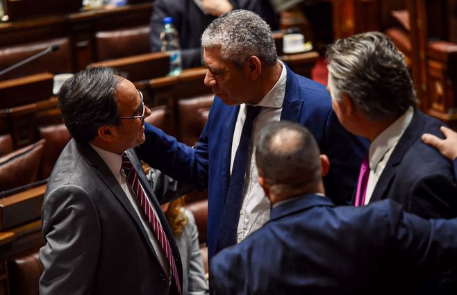 Bouvier y Carballo durante la interpelación en Diputados. Foto: FocoUy.