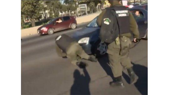Gendarme argentino finge ser atropellado para detener a conductor