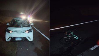 Ciclista atropellado por un auto en ruta Interbalnearia. Foto: Policía Caminera.