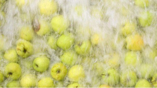 lavado de manzanas
