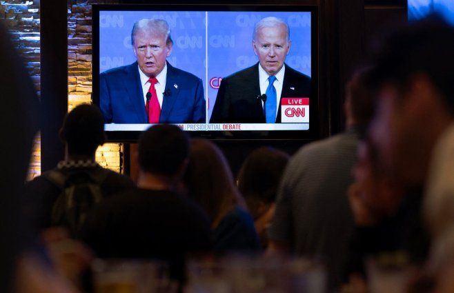 Foto: AFP. Debate presidencial entre Joe Biden y Donald Trump.
