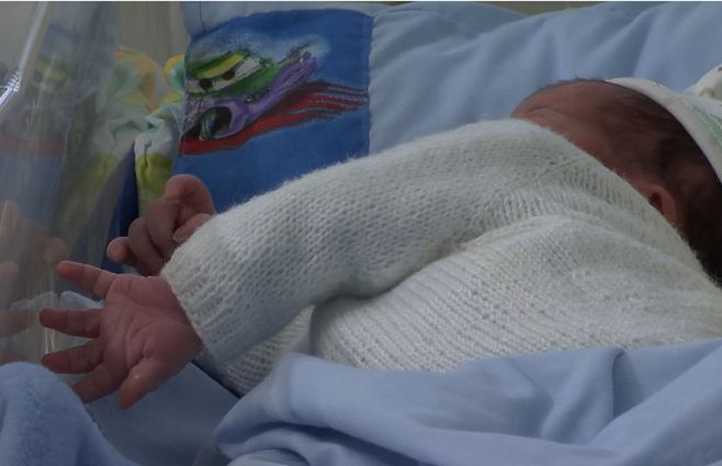 Ismael es el primer bebé que nació en el hospital Pereira Rossell en Montevideo.