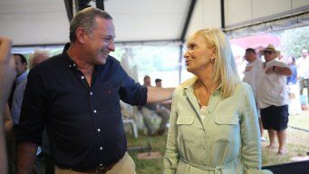 Álvaro Delgado y Beatriz Argimón en el encuentro de Todos, La Paloma, sábado 28 de enero de 2023. Foto: FocoUy.