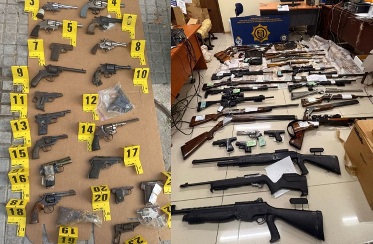 Policía incautó 137 armas y 57.000 municiones tras allanamientos en Montevideo e interior: hay cinco detenidos