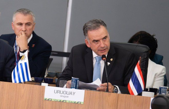 Orsi en la cumbre del grupo BRICS. Foto: Presidencia de Uruguay.