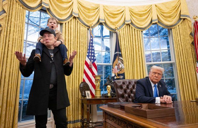 Elon Musk con Trump en el Salón Oval de la Casa Blanca. Foto: archivo AFP