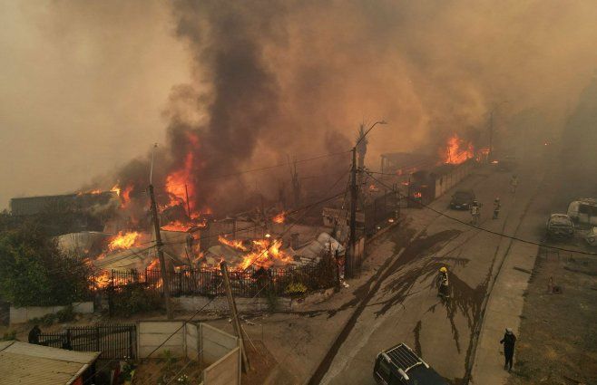Incendios devastadores en el sur de Chile. Foto: AFP
