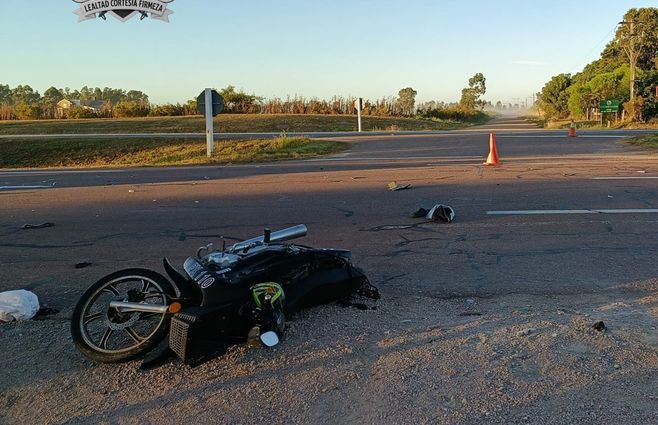 Foto: Policía Caminera. Accidente en ruta 1, Ciudad del Plata, San José.