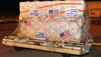 Cargamento de Pfizer, como el anunciado por Álvaro Delgado.