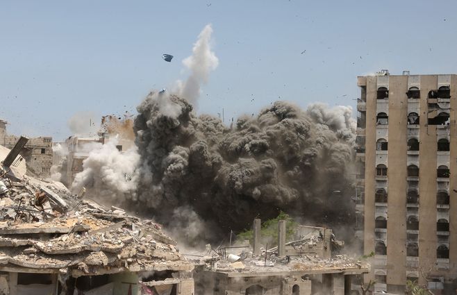 Explosión en Gaza, junio de 2025. Foto: AFP
