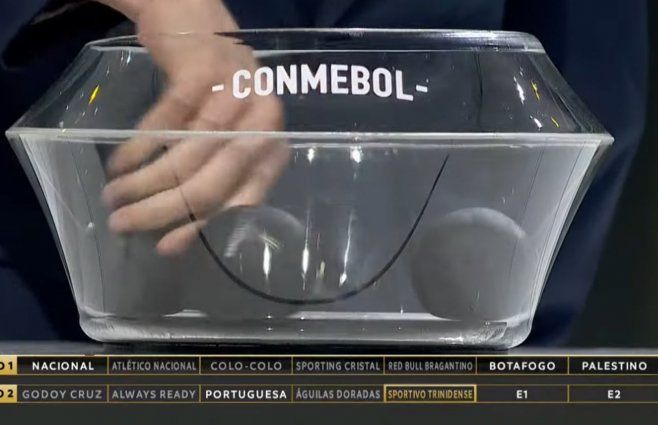 Foto: captura Conmebol en Youtube. Sorteo de este martes.