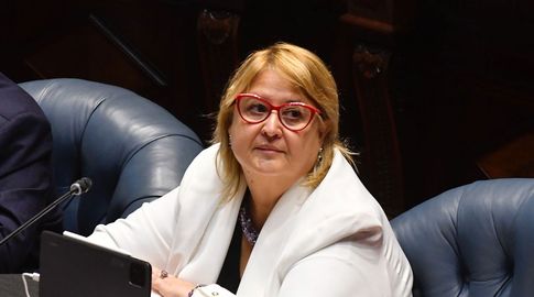 Sandra Lazo en la interpelación por el caso Cardama. Foto: FocoUy