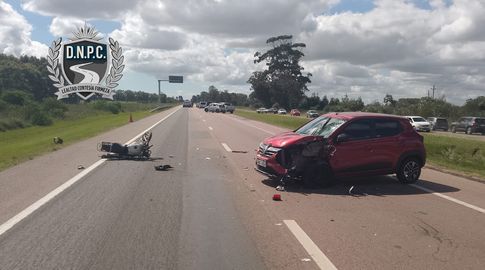 Falleció el motociclista de 36 años que chocó con un auto en la ruta 9 en Rocha