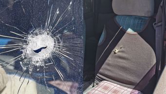 salio de su camioneta a comprar comida, escucho una balacera y encontro un disparo en su parabrisas