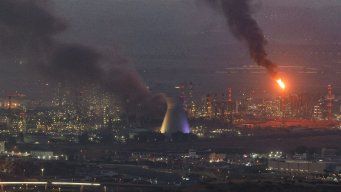Haifa, en Israel, alcanzada por misiles de Irán. Foto: AFP