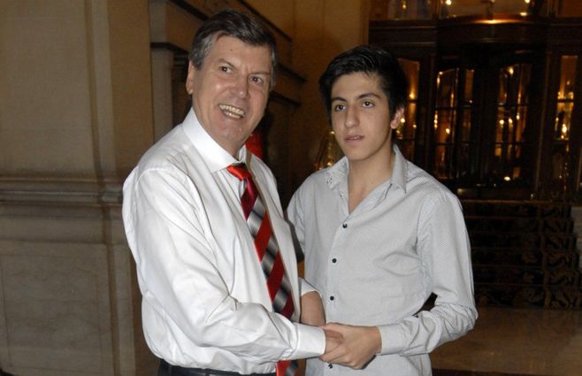 Con su hijo Facundo, quien sigue sus pasos como actor 
