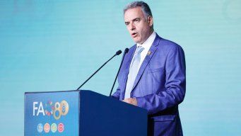 Presidente Orsi ante la asamblea de la FAO, en Roma.&nbsp;