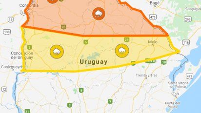 alerta naranja y amarilla en el norte; mal tiempo con vientos fuertes y tormentas en el sur