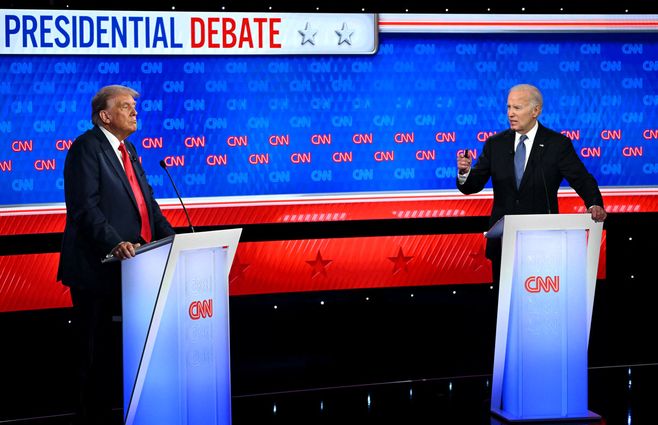 Foto: AFP. Debate presidencial entre Joe Biden y Donald Trump.