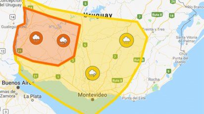 rigen alertas amarilla y naranja por tormentas fuertes y lluvias intensas