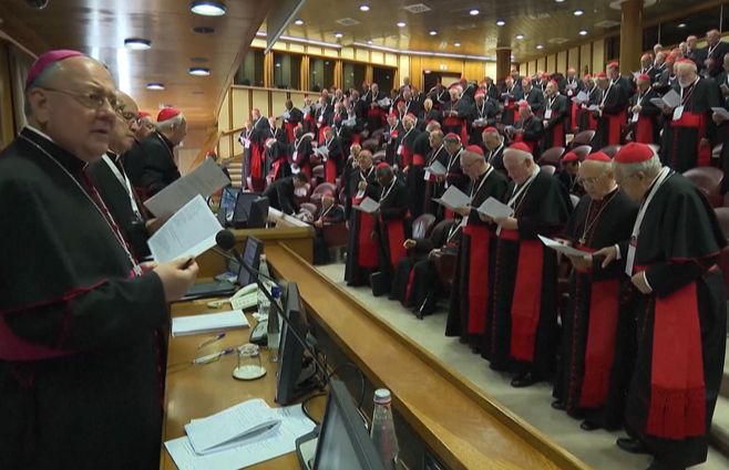 Cardenales en la previa del cónclave. AFP