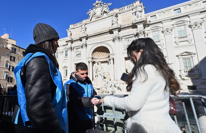 La Fontana di Trevi, en Roma, este lunes 2 de febrero. Foto: AFP.