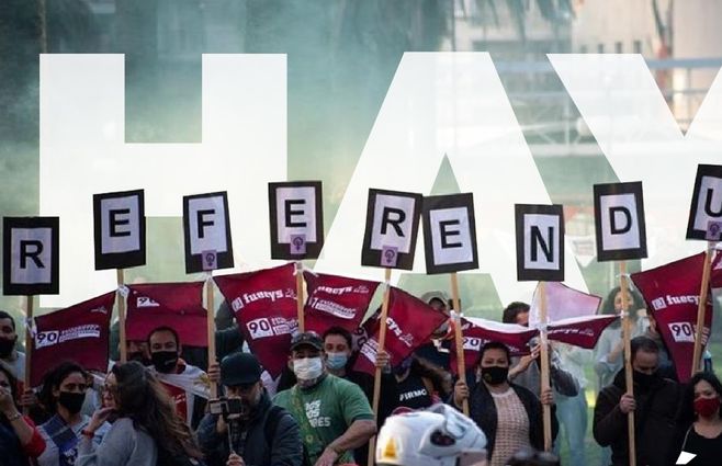 Referéndum contra 135 artículos de la LUC. Foto: PIT-CNT.