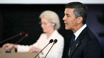 Foto: AFP. Santiago Peña, presidente de Paraguay.